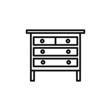 Çekmece simgesi simgesi simgesi işareti vektör ana hatları siyah ve beyaz