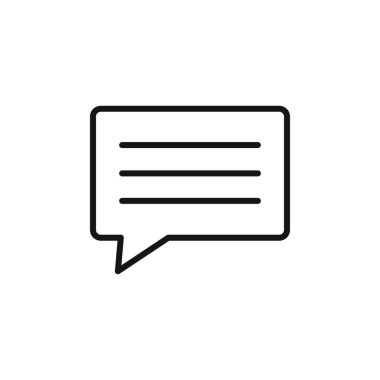 Yorum simgesi (2) logo işareti vektör ana hatları siyah ve beyaz