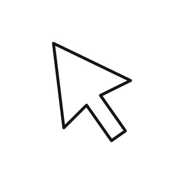 İmleç simgesi logo işareti vektör çizgisi siyah ve beyaz renkte