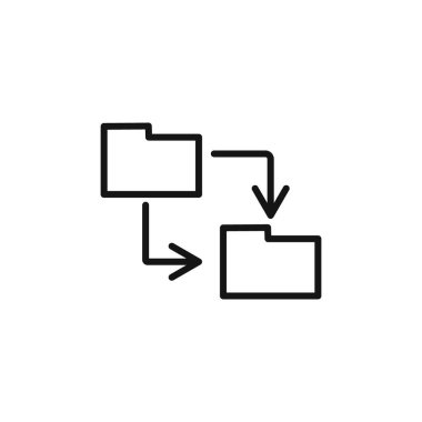 Veri eşzamanlama simgesi logo işareti vektör ana hatları siyah ve beyaz