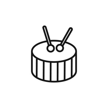 Davul simgesi simgesi işareti vektör ana hatları siyah ve beyaz