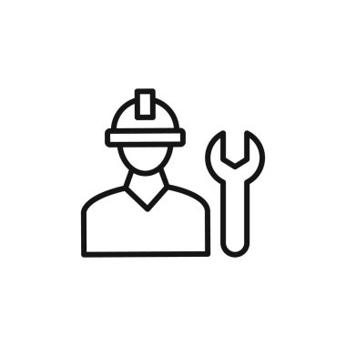 Hizmet simgesi simgesi simgesi simgesi simge ve beyaz renkte vektör ana hatları