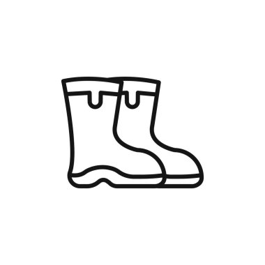 Balıkçı botları simgesi logosu simgesi simgesi. Siyah ve beyaz renkte vektör ana hatları.