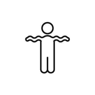 Esneklik simgesi logo işareti vektör ana hatları siyah ve beyaz