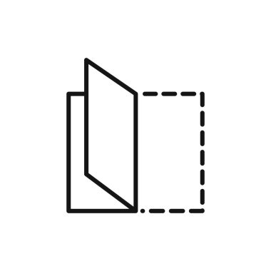 Katlanmış Kağıt simgesi logosu işareti vektör ana hatları siyah ve beyaz