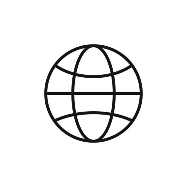 Dünya simgesi logosu işareti vektör ana hatları siyah ve beyaz