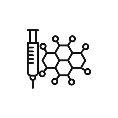 Hormon terapi simgesi logo işareti vektör ana hatları siyah ve beyaz