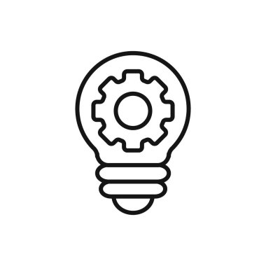 Fikir oluşturma simgesi logosu imza vektör ana hatlarını siyah ve beyaz olarak belirler