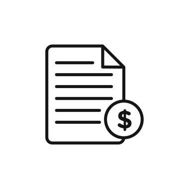 Fatura simgesi logo işareti vektör ana hatları siyah ve beyaz