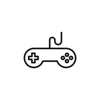Joystick simgesi logo işareti vektör ana hatları siyah ve beyaz