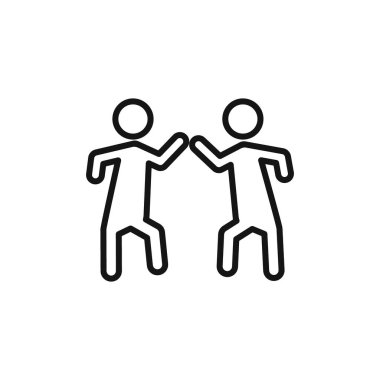 Karate simgesi logo işareti vektör ana hatları siyah ve beyaz