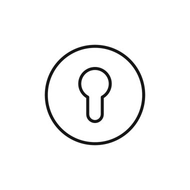 anahtar deliği logo işareti vektör ana hatları siyah ve beyaz renk