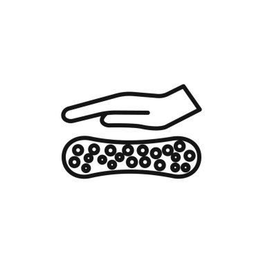 Lateks döşek malzeme simgesi logo işareti vektör ana hatları siyah ve beyaz