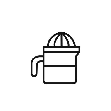 Limon sıkma simgesi logo işareti vektör ana hatları siyah ve beyaz