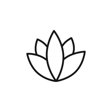 Lotus simgesi simgesi işareti vektör ana hatları siyah ve beyaz