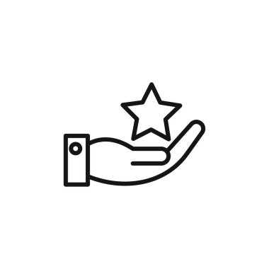 Sadakat programı simgesi logo işareti vektör ana hatları siyah ve beyaz