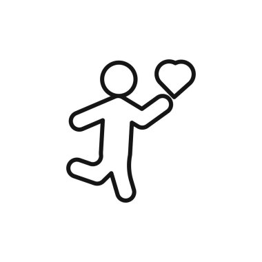 Sevilen insan simgesi logo işareti vektör ana hatları siyah ve beyaz