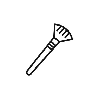 Makyaj fırçası simgesi logo işareti vektör ana hatları siyah ve beyaz