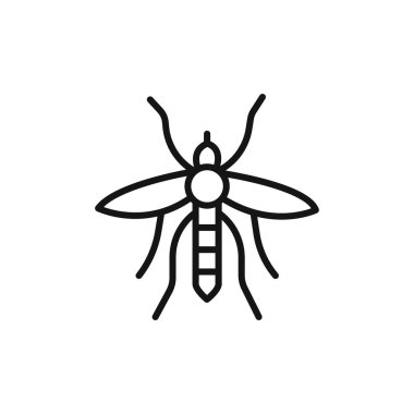 Sıtma simgesi simgesi işareti vektör ana hatları siyah ve beyaz