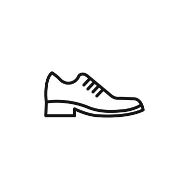 Men Shoes simgesi logosu işaret vektör ana hatları siyah ve beyaz