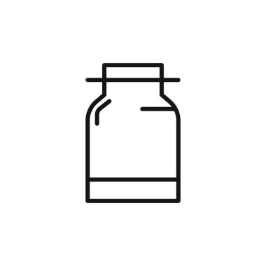 Süt kutusu simgesi logosu işaret işareti ana hatları siyah ve beyaz