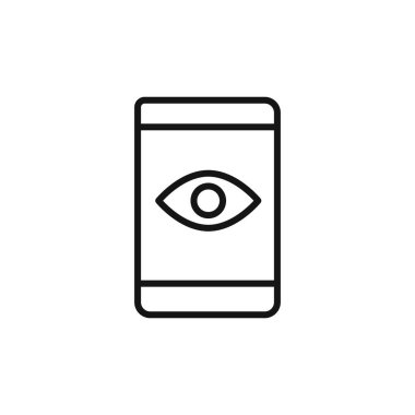 Mobil Göz Simgesi logosu simge vektör ana hatlarını siyah ve beyaz olarak işaretle