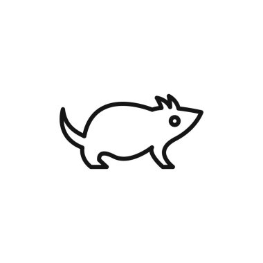 Fare hayvan simgesi logosu işaret vektör anahatları siyah ve beyaz