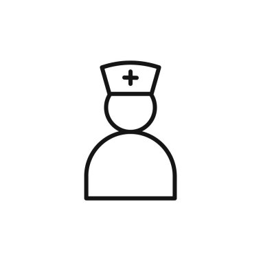 hemşire simgesi işareti vektör ana hatları siyah ve beyaz