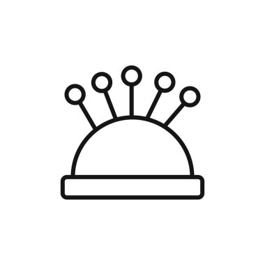 pin yastığı simgesi logosu işareti vektör ana hatları siyah ve beyaz