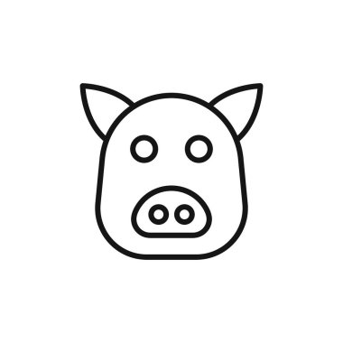 Domuz suratlı simge simgesi işareti vektör ana hatları siyah ve beyaz