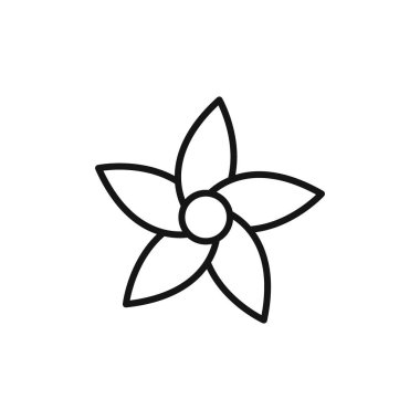 plumeria simgesi logo işareti vektör ana hatları siyah ve beyaz