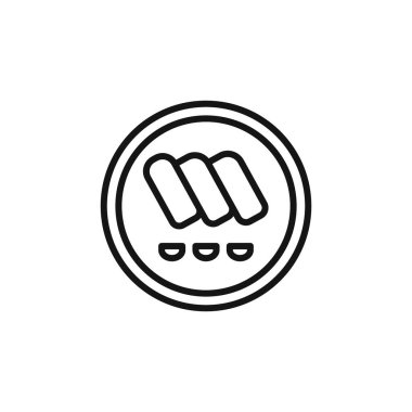 Popiah simgesi logo işareti vektör ana hatları siyah ve beyaz