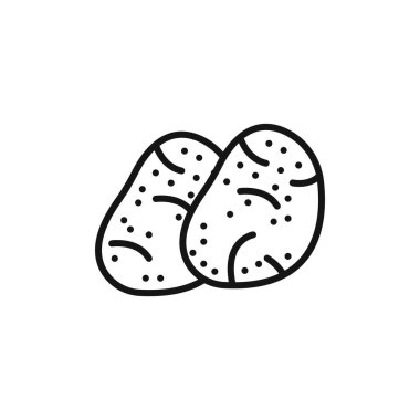 Patates simgesi simgesi işareti vektör ana hatları siyah ve beyaz