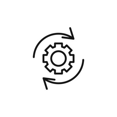 Simge logo işareti vektör çizgisi siyah ve beyaz renkte işleniyor