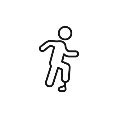 Protez bacak simgesi işareti vektör ana hatları siyah ve beyaz