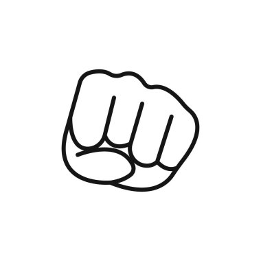 Yumruk simgesi simgesi simgesini siyah ve beyaz olarak işaretle