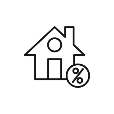 İpotek simgesi amblemi işaret çizgisi için siyah ve beyaz renk oranını belirle