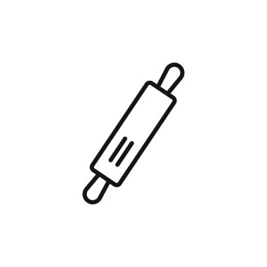 Yuvarlanan pin simgesi logo işareti vektör ana hatları siyah ve beyaz