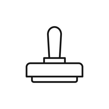 Kauçuk pul simgesi logosu imza vektör ana hatları siyah ve beyaz