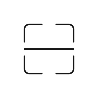 Tarama düğmesi logo işareti vektör çizgisi siyah ve beyaz