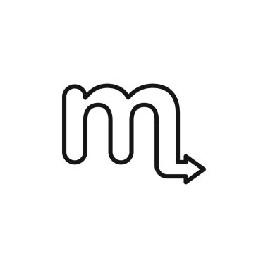 Akrep burcu simgesi simgesi simgesi simge işareti vektör ana hatları siyah ve beyaz