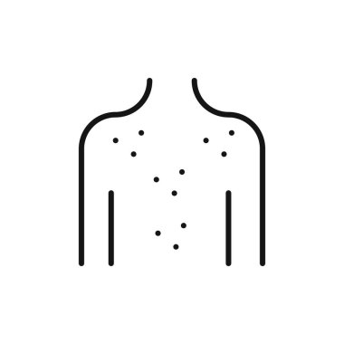 Cilt kanseri simgesi simgesi işareti vektör ana hatları siyah ve beyaz