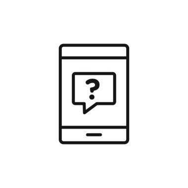 Smartphone Yardım ve Destek simgesi simge işareti vektör çizgisi siyah ve beyaz