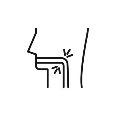 Boğaz simgesi simgesi simgesi simgesi. Siyah ve beyaz renkte vektör ana hatları.