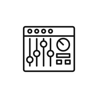 Ses karıştırıcı simgesi logo işareti vektör ana hatları siyah ve beyaz