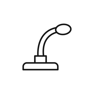 Hoparlör Mikrofon simgesi logosu imza vektör çizgisi siyah ve beyaz