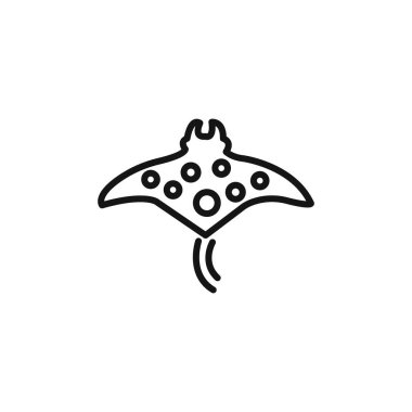 Stingray simge logo işareti vektör ana hatları siyah ve beyaz