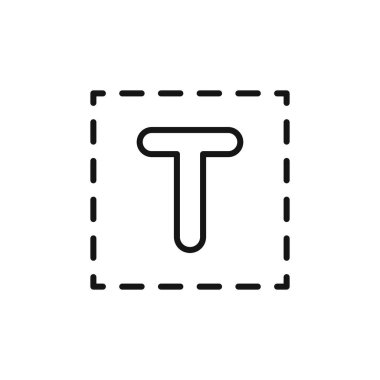 Metin kutusu simgesi logo işareti vektör ana hatları siyah ve beyaz