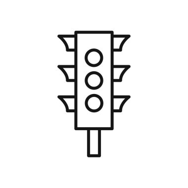 Trafik ışığı simgesi (2) logo işareti vektör ana hatları siyah ve beyaz