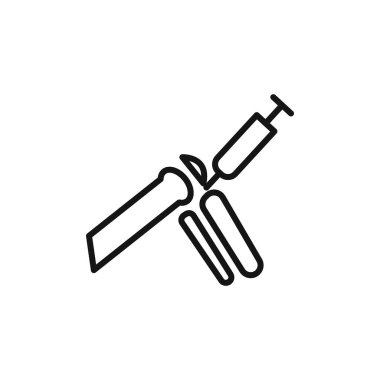 Tedavi kireçlenme simgesi logosu işaret işareti ana hatları siyah ve beyaz